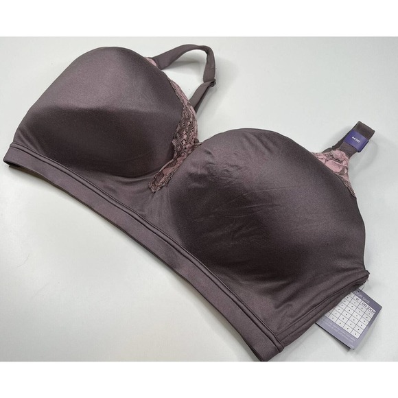 NWT Catherines Intimates Full Coverage No Wire Bra Size 44DD Purple Lace - Picture 2 of 6